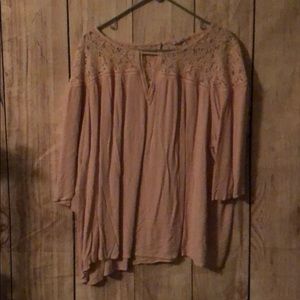 Light pink Lace 3/4 sleeve Top